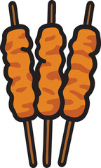 Grilled meat skewers on sticks