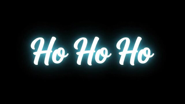 Santas ho ho ho laugh in neon lights. Festive Christmas greeting with glowing text for holiday cheer and New Year celebrations. video footage video footage