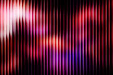 Abstract neon vertical lines background with vibrant red and purple gradient stripes, glowing light effects and modern futuristic texture for digital design and wallpaper