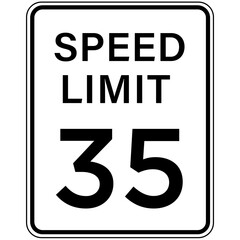 35 MPH Speed Limit Road Signs.Warning Traffic Road Street Metal Sign