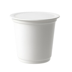 White Plastic Cup Isolated on White Background