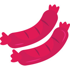 Two Pink Sausages With Grill Marks On A Transparent Background