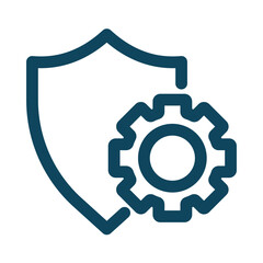 Obraz premium Shield with gear icon security settings isolated on transparent background