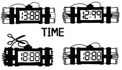 Digital timer bombs represent urgency and the pressure of time running out.