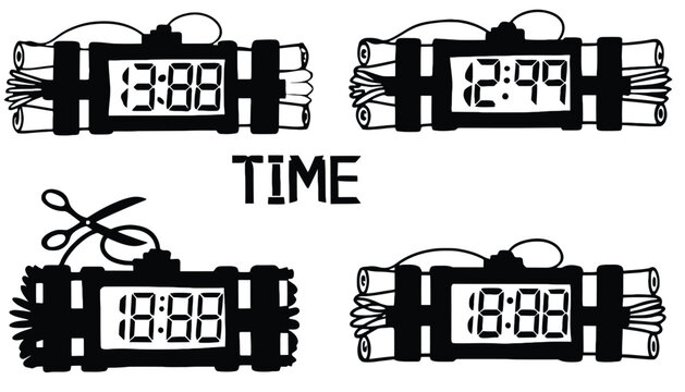Digital timer bombs represent urgency and the pressure of time running out.