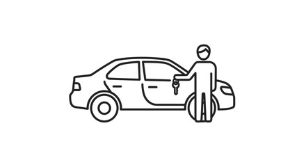 Unlock your dreams with a new car man holding key ready to start the engine a symbol of possibilities and freedom on the open road, Generative AI.