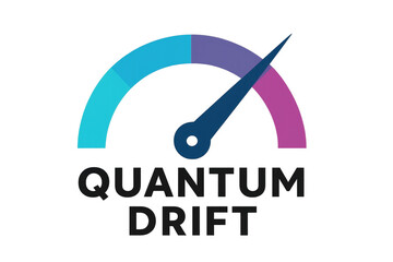 Quantum drift speedometer logo design transparent background