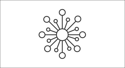 Modern minimalist line art illustration of a connection networking or virus pattern with circles perfect for a tech or science design concept, Generative AI
