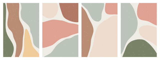 Modern abstract cover set, minimal cover design. Colorful geometric background, vector illustration.