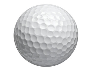 Isolated white golf ball object for sports game activity equipment, isolated on white background