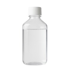 Clear Plastic Bottle Isolated on White Background