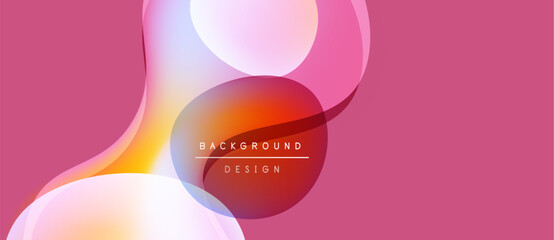Abstract pink background. Fluid shapes overlap, creating dynamic visual effect. Text reads background design. Modern, vibrant composition.