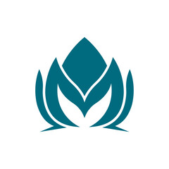 Elegant and beautiful blooming flower logo illustration