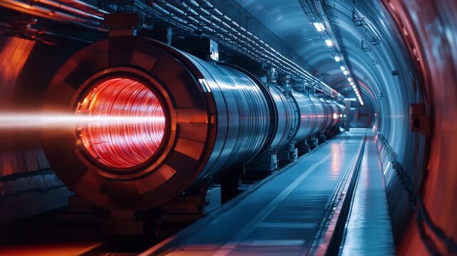 Engineers demonstrate advanced particle accelerator technology inside a research tunnel designed for cutting edge experiments