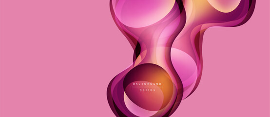 Abstract fluid shapes, pink background. Dynamic composition, smooth gradients, modern design elements. Visually appealing, vibrant colors.
