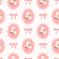 Floral vintage seamless pattern.  Cottagecore coquette trendy print 