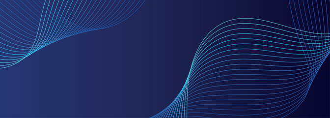 Dark blue gradient abstract background with minimalist lines and space for text. Vector illustration.