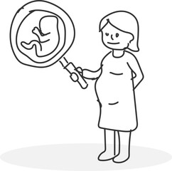 professional stick figure depicts a patient resting on an examination table while a doctor stands nearby, illustrating a common medical consultation scenario