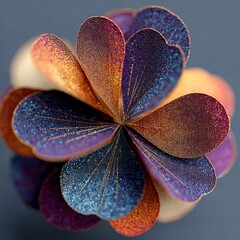 A vibrant abstract rounded shape with multicolor textured surfaces creating a modern artistic composition on a soft background.