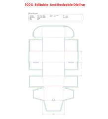 flip top boxes inserts die line customizable packaging template box dieline template, die cut template, box design
