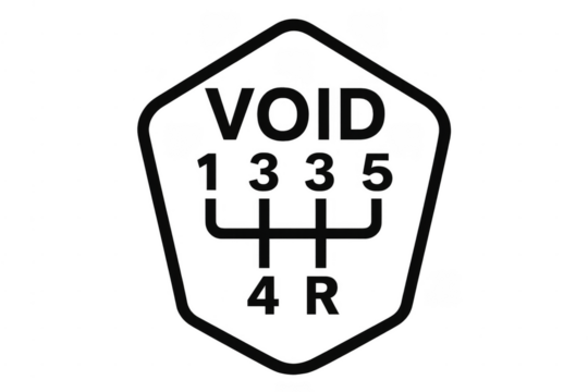 Void text on manual car gear shift icon - Powered by Adobe