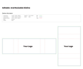 two piece folder box die line box dieline template, die cut template, box design
