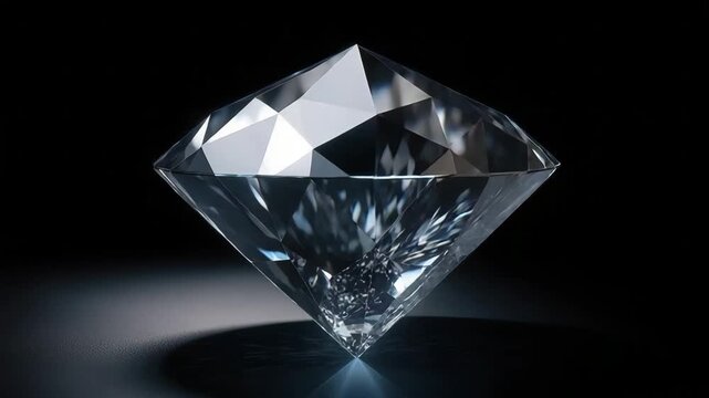 Brilliant cut diamond isolated on black background