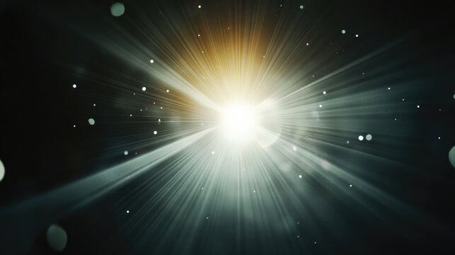 Radiating light bursts forth in a dark space