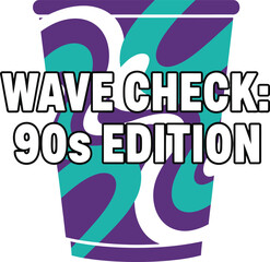 Wave Check 90s Edition retro cup pattern vaporwave aesthetic sticker