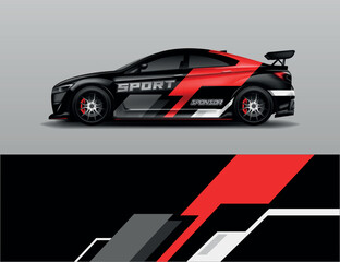 Car wrap design vector, decal livery racing background