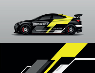 Fototapeta premium Car wrap design vector, decal livery racing background