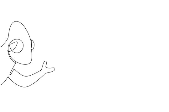 Continuous line drawing of an animal, a chameleon waving, a nature concept related to an international event Say Hi Day celebration.