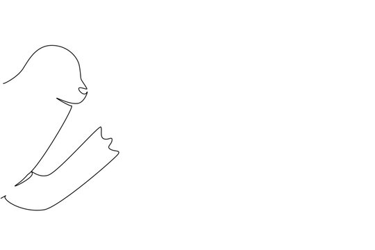 Continuous line drawing of an animal, a sea lion waving leg, a nature concept related to an international event Say Hi Day celebration.