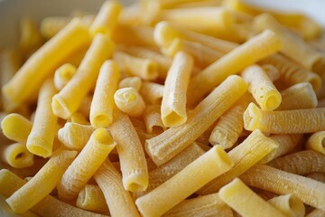 Close-up of Dried Ditalini Pasta