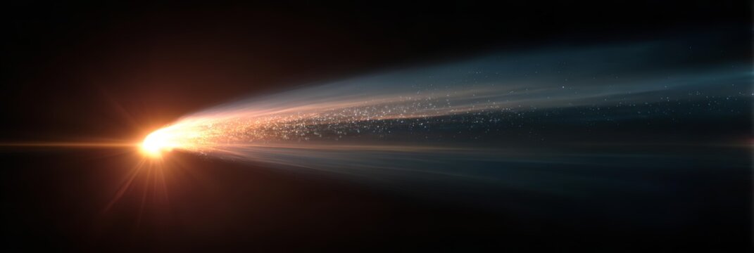 Close-up of a comet in space