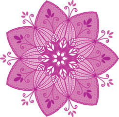 Purple Ornamental Flower Mandala