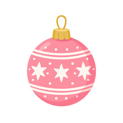Pink Christmas Ornament with Stars