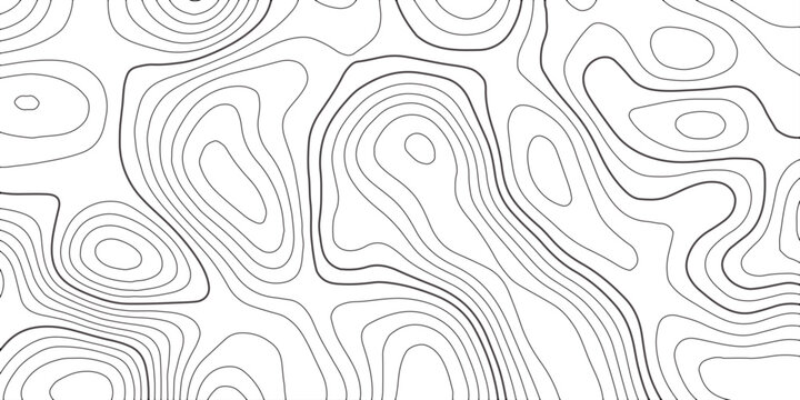 Abstract design with seamless pattern with lines topographic map. geographic mountain relief. the white on black contours topography stylized height of the lines. geographic contour map paper texture.