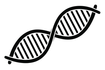 Simplified black and white shows double helix DNA structure on a white background