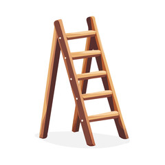 An Imaginary 2D flat icon wooden ladder, modern element in vector and EPS format_clean vector_isolated on a white background