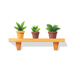 An Imaginary 2D flat icon wooden shelf, modern element in vector and EPS format_clean vector_isolated on a white background
