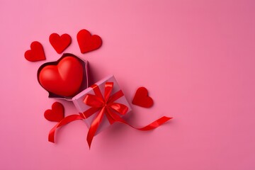 Valentine's Day Gift with Paw Print and Heart Decorations