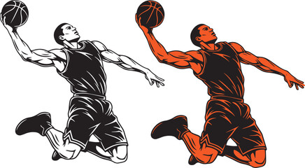 Dynamic basketball player silhouette dunking © Durjoy