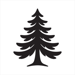 Pine Tree Silhouette | Evergreen Tree Vector | Christmas Tree Graphic