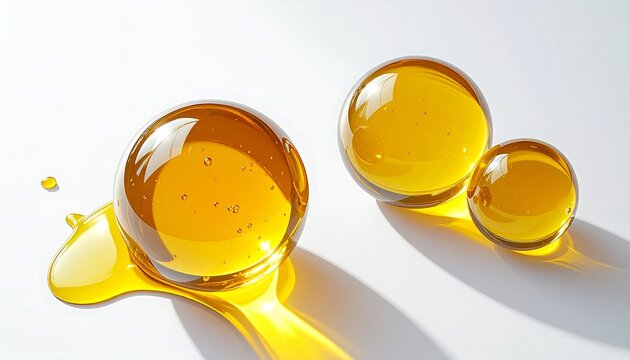 美容液オイル分子の凝集・拡散を可視化したラボスタイル表現 ジェネレーティブAI