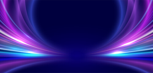 Futuristic neon speed light background abstract technology glowing streaks motion light trail digital energy beam sci fi speed flow glowing line tech wallpaper.