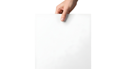 A hand elegantly presents a pristine, blank white paper, offering a clear canvas for new ideas, messages, or designs to be quickly and effectively brought forth for impactful communication