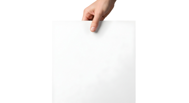 A hand elegantly presents a pristine, blank white paper, offering a clear canvas for new ideas, messages, or designs to be quickly and effectively brought forth for impactful communication