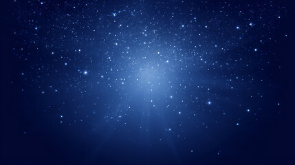 Fototapeta premium Deep blue winter night gradient, soft vignette around the edges, delicate sparkling stars, quiet festive mood, big open center for presentation content, elegant and simple Christmas theme