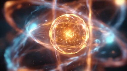 Radiant, fiery core pulses at center, surrounded by twisting neon rings in deep space, alive, aglow - Powered by Adobe